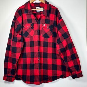 Big Bill Flannel Shirt Mens 5XL Red Buffalo Plaid Grunge Cowboy Made in USA